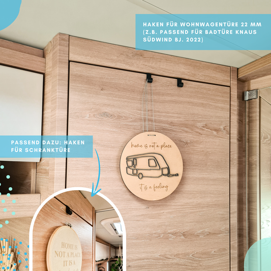 2x Haken für Wohnwagentüre 20mm
