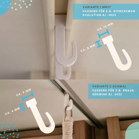 2x Haken für Raumtrenner