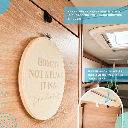 2x Haken für Schranktüre 15,5mm