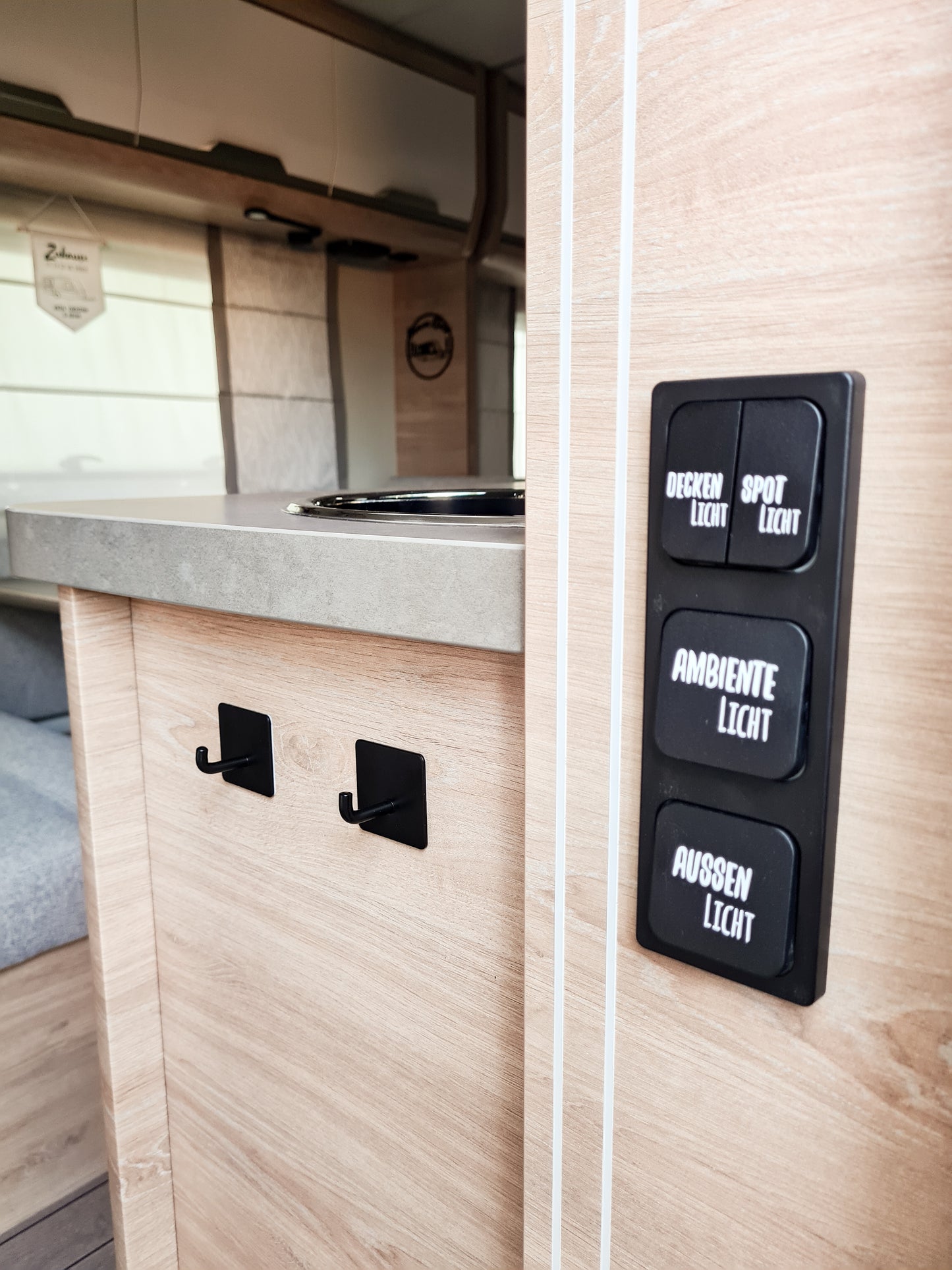 Aufkleber für Lichtschalter im Wohnwagen oder Wohnmobil, Sticker, Licht, Camping