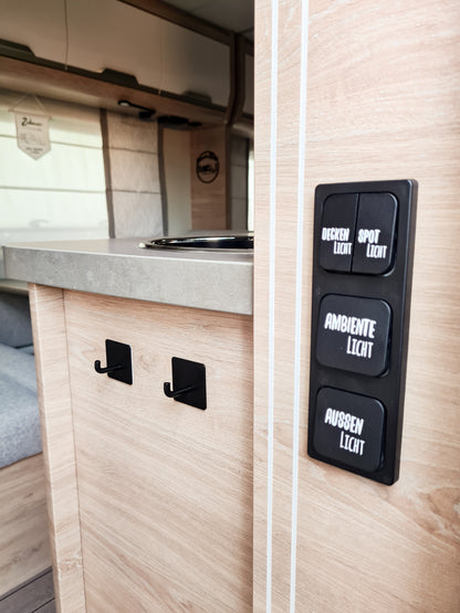 Aufkleber für Lichtschalter im Wohnwagen oder Wohnmobil, Sticker, Licht, Camping