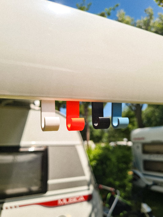 2x Haken für Kederschiene der Markise (Thule Omnistor / Fiamma)