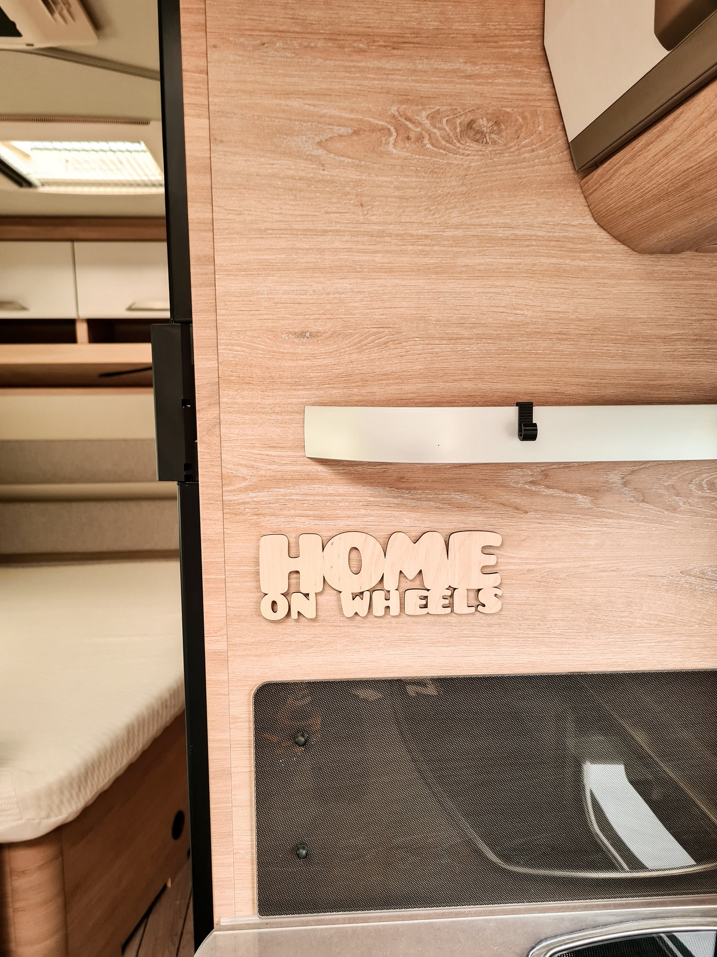 Holzschriftzug Lieblingsplatz, Home on wheels, Abenteuer, Happy Camper
