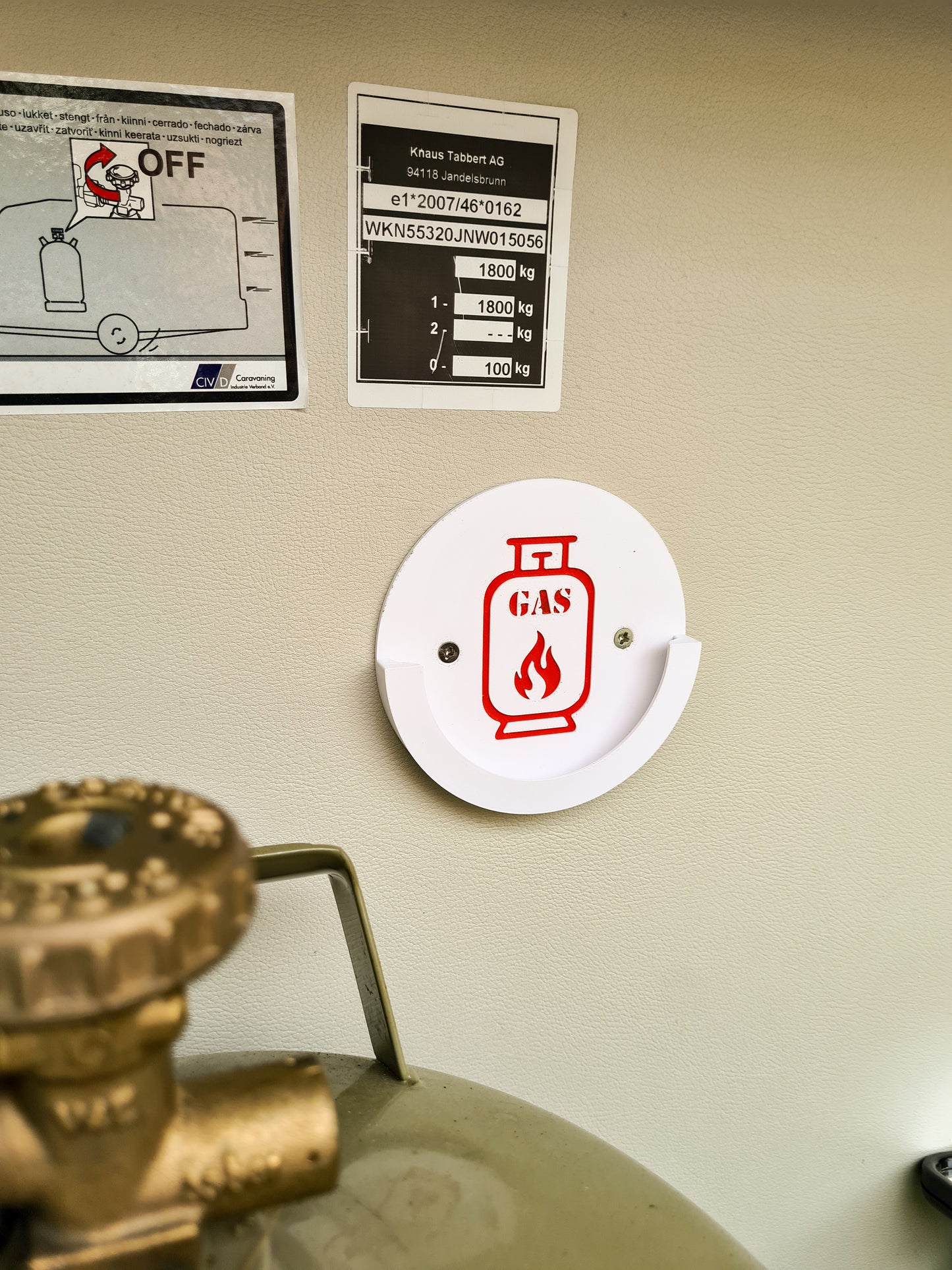 Halter für Gasflaschendeckel der Gasflasche