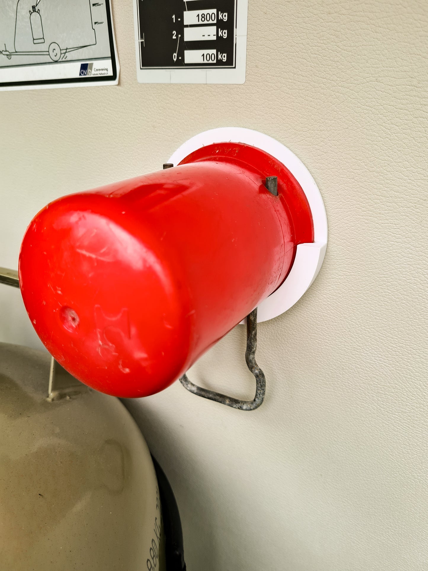 Halter für Gasflaschendeckel der Gasflasche