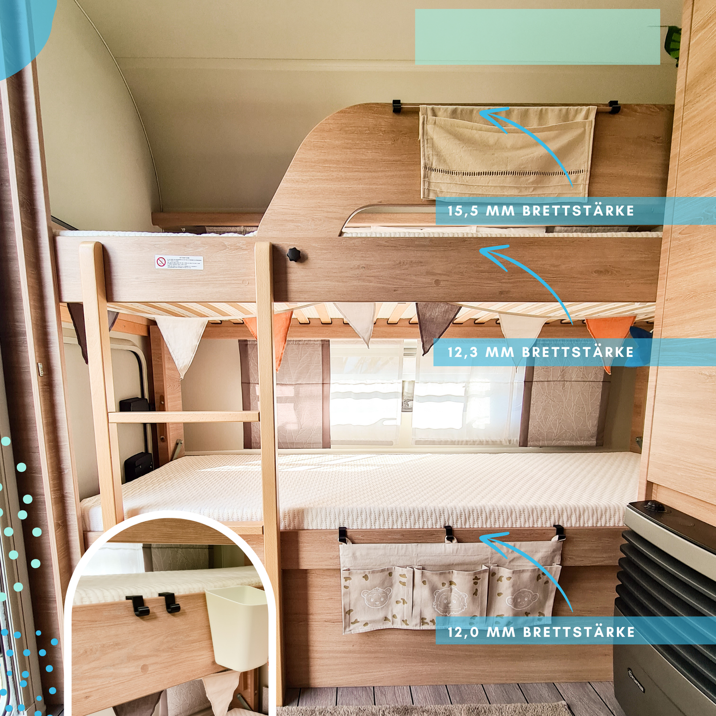 2x Haken für Stockbett