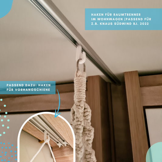 2x Haken für Raumtrenner