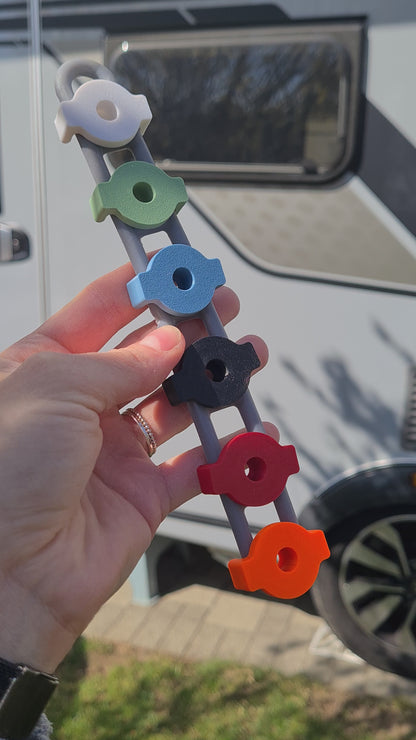Abspannhilfe für Leitergummi, Adapter für Tellerkopfschrauben